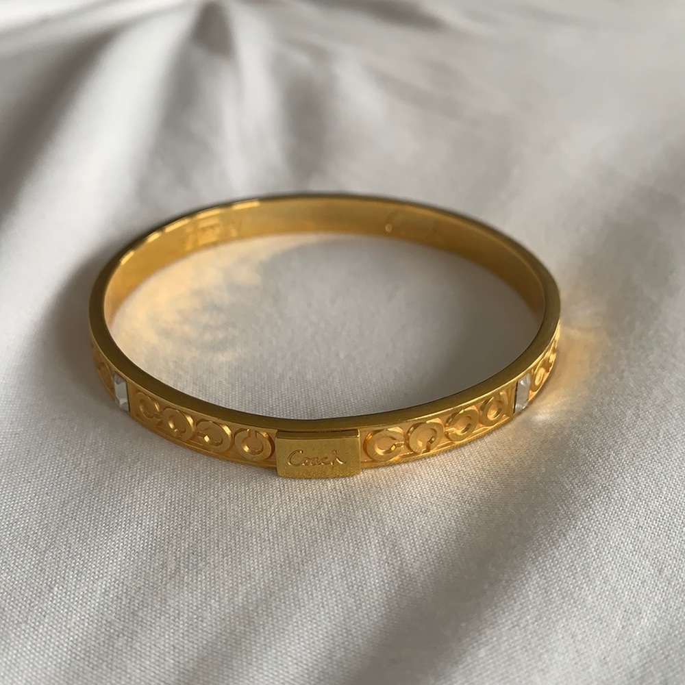 Coach Gold C with Stones Bangle Bracelet